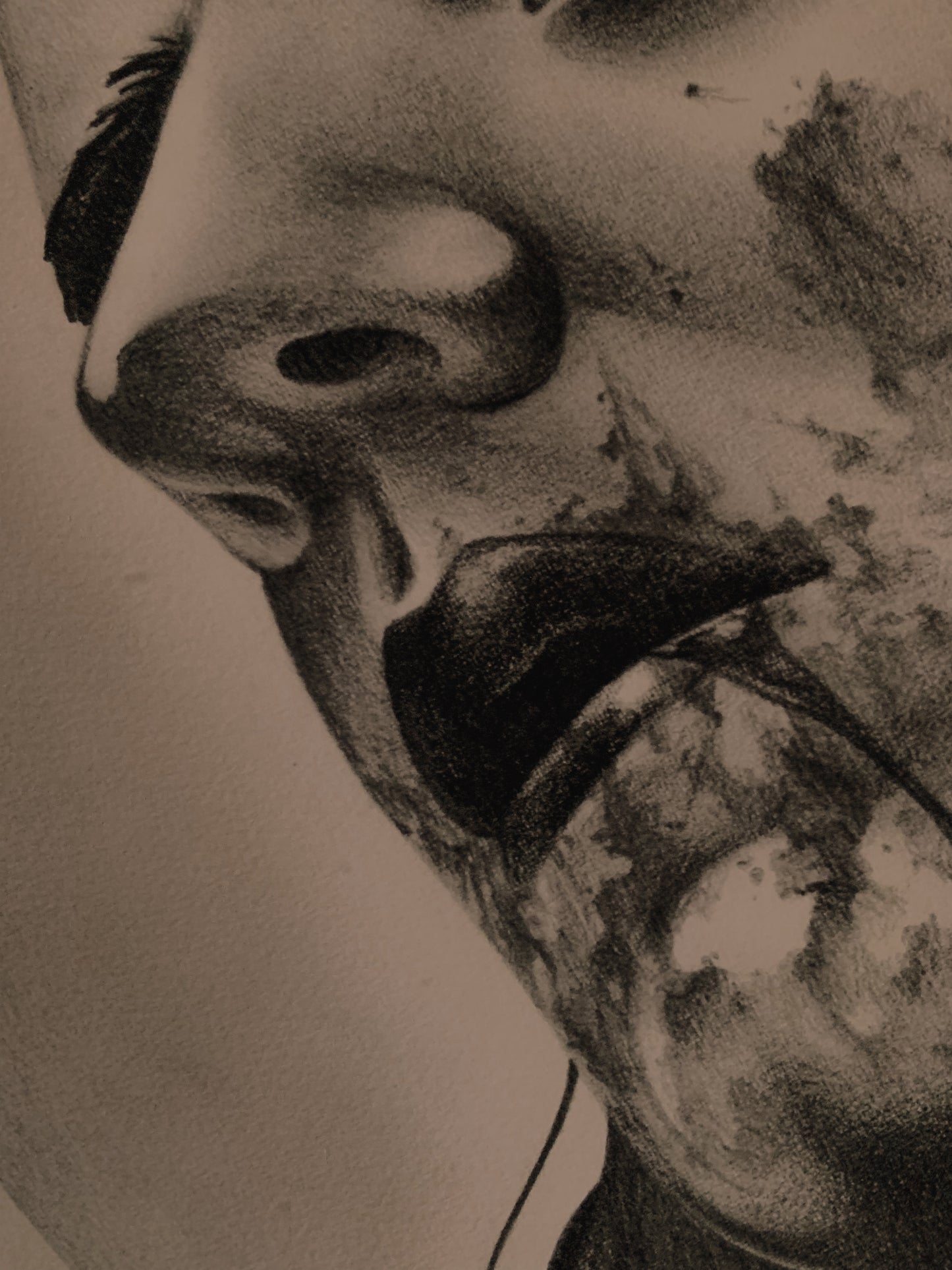 Pencil drawing of a hot vampire