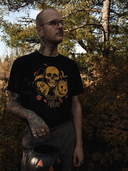 Vintage halloween t-shirt screen printed on organic cotton