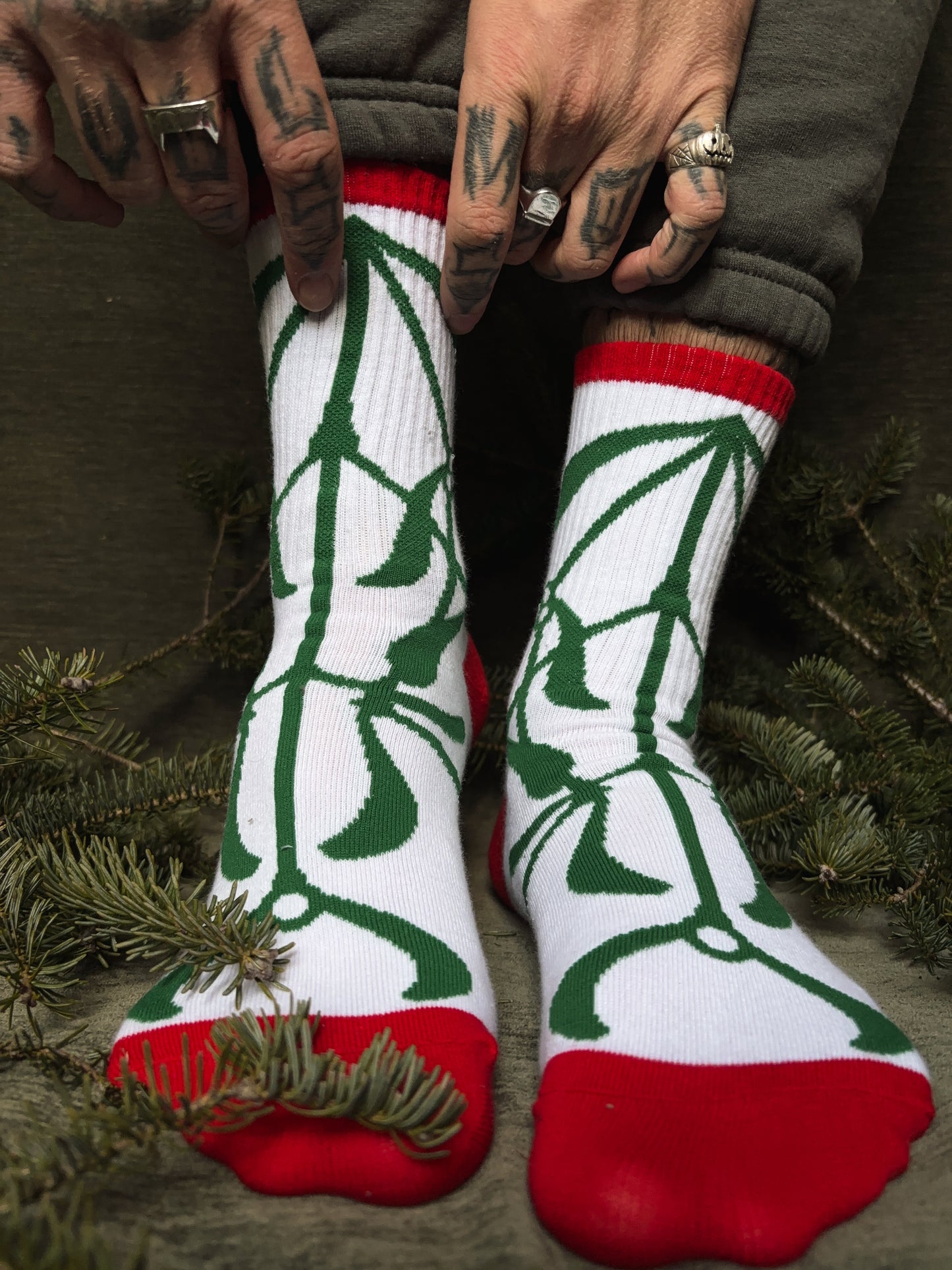 Mistletoe socks