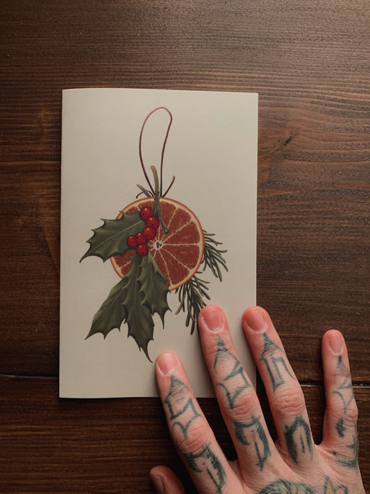 Orange ornament holiday card